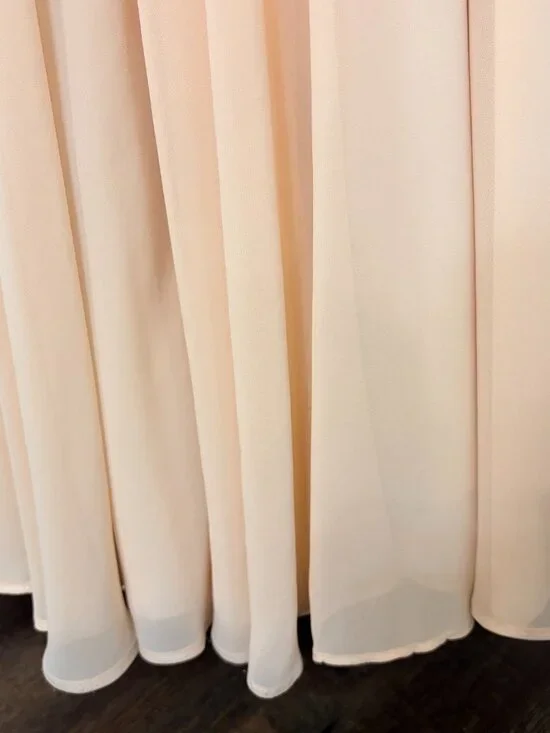 Jenny Yoo Inesse Blush Chiffon Maxi Dress Size 6 BHLDN Bridesmaid Formal - Picture 6 of 10